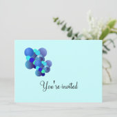 Blue Bubbles Birthday Party Invitation Kaart (Staand voorkant)