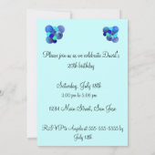 Blue Bubbles Birthday Party Invitation Kaart (Achterkant)