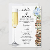 Blue Bubbles & Boeken Before I do Bruidsuitnodigin Kaart (Voorkant)