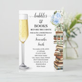 Blue Bubbles & Boeken Before I do Bruidsuitnodigin Kaart (Staand voorkant)