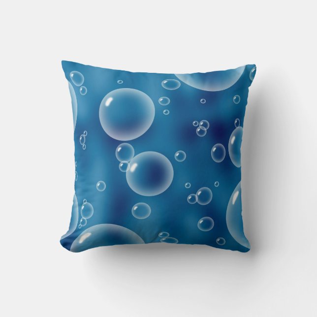 Blue Bubbles Cushion Throw Kussen (Voorkant)