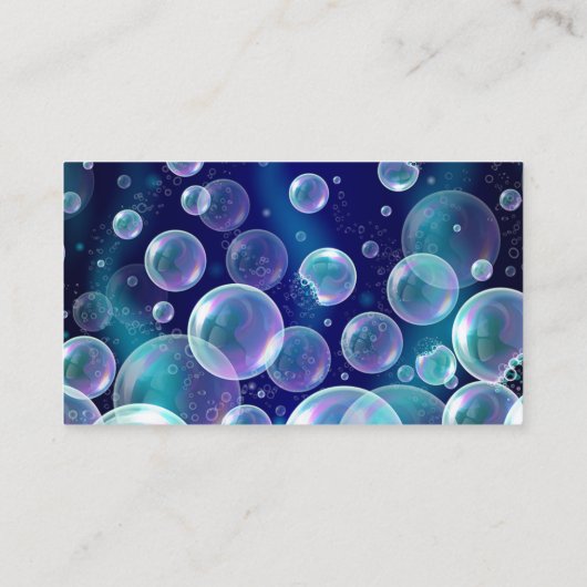 Blue Bubbles Design House Cleaning Service Square Visitekaartje (Achterkant)