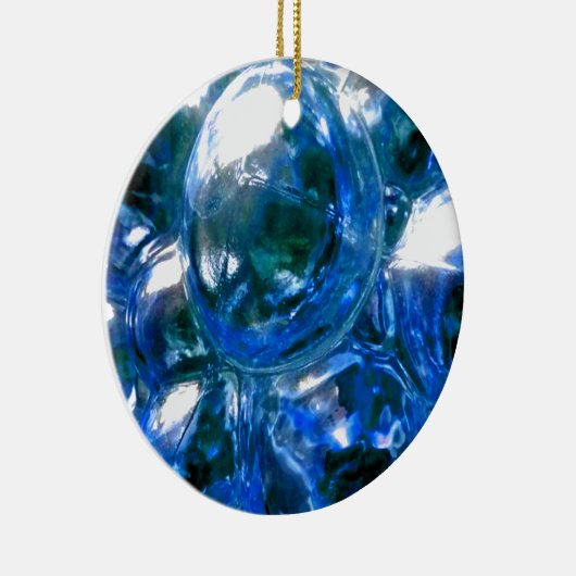 Blue Bubbles Glass Silver Sound personaliseren het Keramisch Ornament (Rechts)