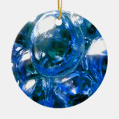 Blue Bubbles Glass Silver Sound personaliseren het Keramisch Ornament (Voorkant)