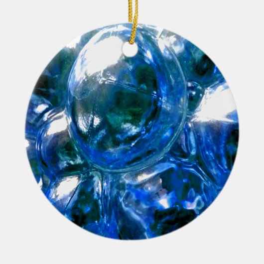 Blue Bubbles Glass Silver Sound personaliseren het Keramisch Ornament (Voorkant)