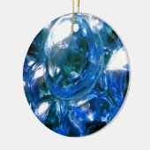 Blue Bubbles Glass Silver Sound personaliseren het Keramisch Ornament (Links)