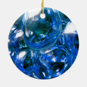 Blue Bubbles Glass Silver Sound personaliseren het Keramisch Ornament (Achterkant)