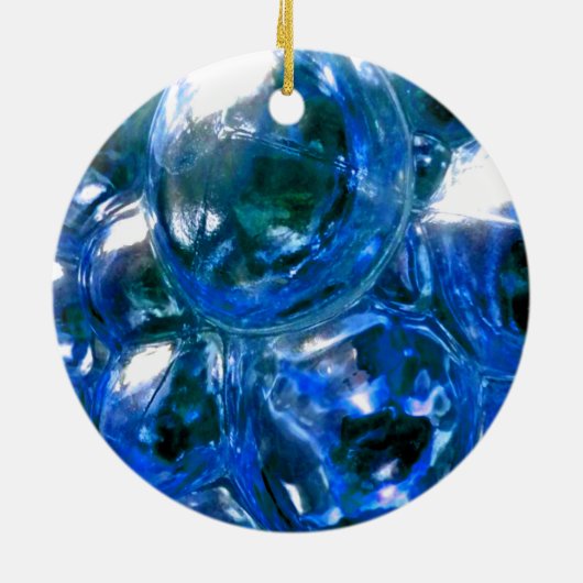 Blue Bubbles Glass Silver Sound personaliseren het Keramisch Ornament (Achterkant)