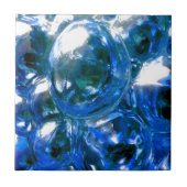 Blue Bubbles Glass Silver Sound personaliseren het Tegeltje (Voorkant)