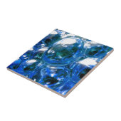Blue Bubbles Glass Silver Sound personaliseren het Tegeltje (Zijkant)