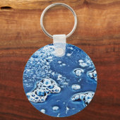Blue Bubbles Ice en Water Abstracte Sleutelhanger (Voorkant)