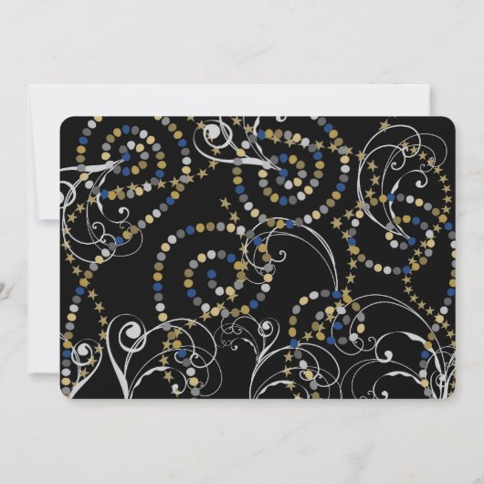 Blue Bubbly Bottles Wervelt Oudejaarsfeest Kaart (Achterkant)