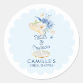 Blue Bubbly-Vrijgezellenfeest Ronde Sticker (Voorkant)
