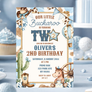 Blue Buckaroo wordt twee tweede verjaardag Kaart
