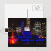 Blue Buckingham Fountain Briefkaart (Voorkant / Achterkant)