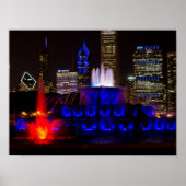 Blue Buckingham Fountain Poster (Voorkant)