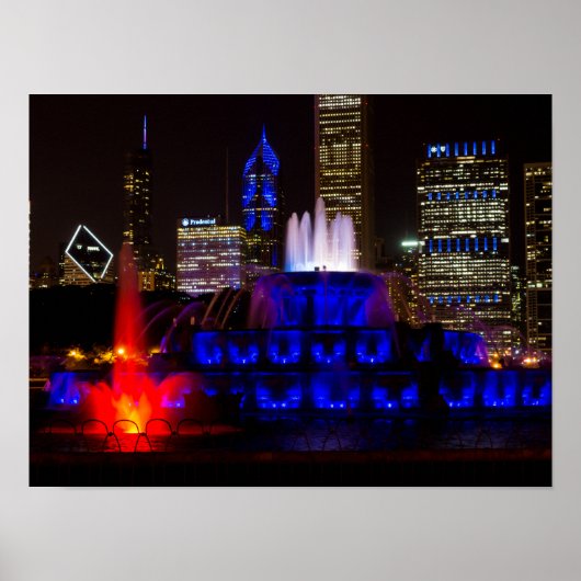 Blue Buckingham Fountain Poster (Voorkant)