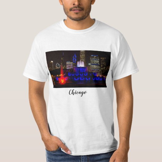Blue Buckingham Fountain T-shirt (Voorkant)