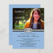 Blue Buckle Band Afstuderen aangekondigd Kaart (Voorkant / Achterkant)