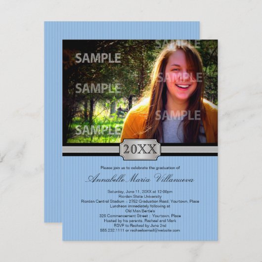 Blue Buckle Band Afstuderen aangekondigd Kaart (Voorkant / Achterkant)