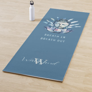 Blue Buddha Head With Lotus Personalized Yogamat
