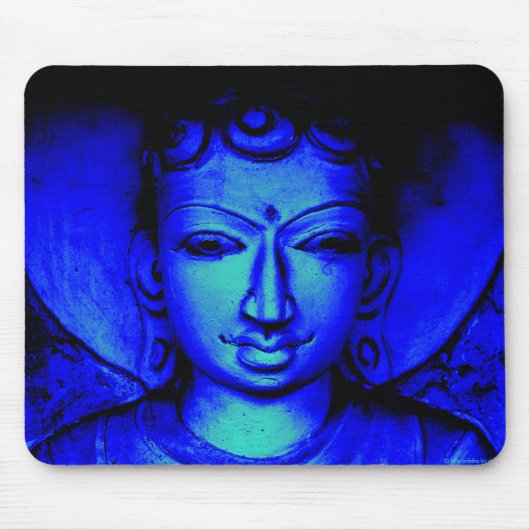 Blue Buddha Mousepad Muismat (Voorkant)