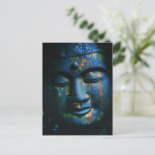 Blue Buddha Om Peace Briefkaart (Staand voorkant)