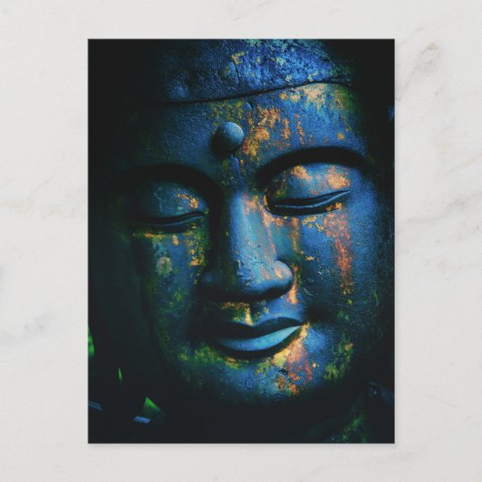 Blue Buddha Om Peace Briefkaart (Voorkant)