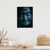 Blue Buddha Om Peace Poster (Keuken)