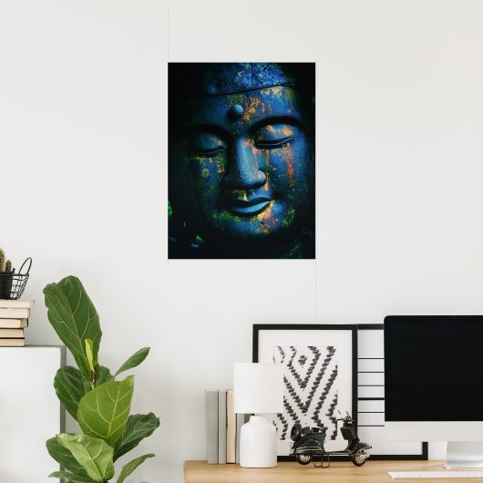 Blue Buddha Om Peace Poster (Thuiskantoor)