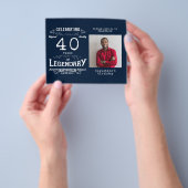 Blue Budget 40th Birthday Invitation Flyer (Hand)