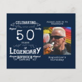 Blue Budget 50th Birthday Invitation Flyer (Voorkant)