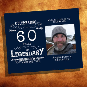 Blue Budget 60th Birthday Invitation Flyer