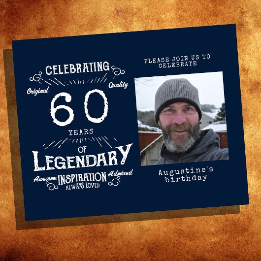 Blue Budget 60th Birthday Invitation Flyer