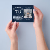 Blue Budget 70th Birthday Invitation Flyer (Hand)