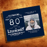 Blue Budget 80th Birthday Invitation Flyer<br><div class="desc">Met deze budgetvriendelijke 80ste verjaardagsfeestdag vieren we het gouden tijdperk van je geliefde! Met een ontwerp is deze uitnodiging de perfecte manier om het draaien van 80 te herdenken. Pas je aan met een speciale foto van je geliefde en je eigen speciale boodschap, en laat je gasten weten dat het...</div>