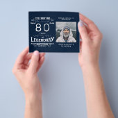 Blue Budget 80th Birthday Invitation Flyer (Hand)