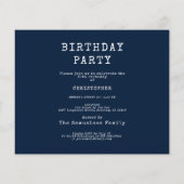 Blue Budget 80th Birthday Invitation Flyer (Achterkant)