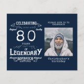 Blue Budget 80th Birthday Invitation Flyer (Voorkant)