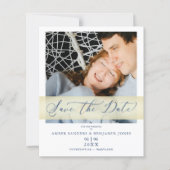 Blue Budget Hand Letterd Script Photo Couple (Voorkant)