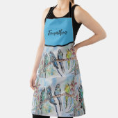Blue Budgie Art Waterverf Birds Apron Schort (Insitu)