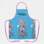 Blue Budgie Art Waterverf Birds Apron Schort (Voorkant)