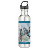 Blue Budgie Budgies Parrots Husbands Mens Name Waterfles (Voorkant)