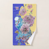 Blue Budgie Cute Blue Yellow Towel Set Bad Handdoek (Handdoek)