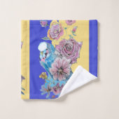 Blue Budgie Cute Blue Yellow Towel Set Bad Handdoek (Wasdoekje)