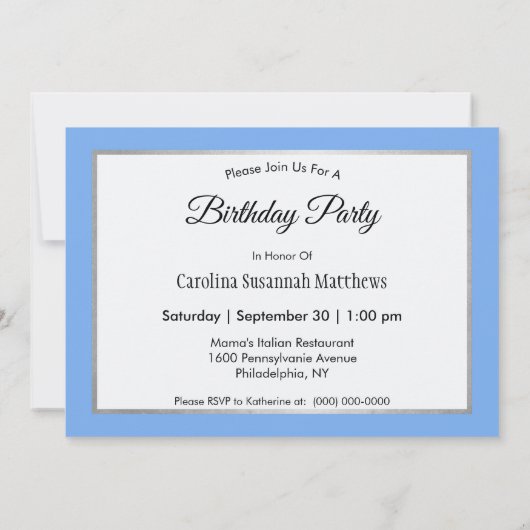 Blue Budgie foto verjaardagsuitnodiging Kaart (Achterkant)