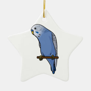 Blue Budgie Keramisch Ornament