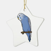 Blue Budgie Keramisch Ornament (Links)