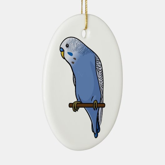 Blue Budgie Keramisch Ornament (Rechts)