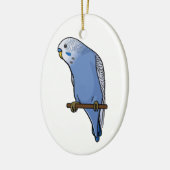 Blue Budgie Keramisch Ornament (Links)
